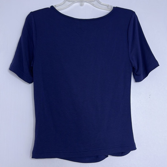 NWT Walter Baker Lolah top with ruching, Navy Blue, Size Small - Picture 3 of 6